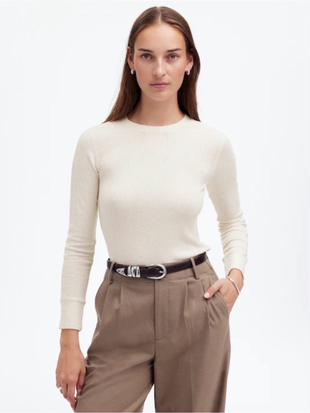 Madewell Ribbed Crewneck Long-Sleeve Tee